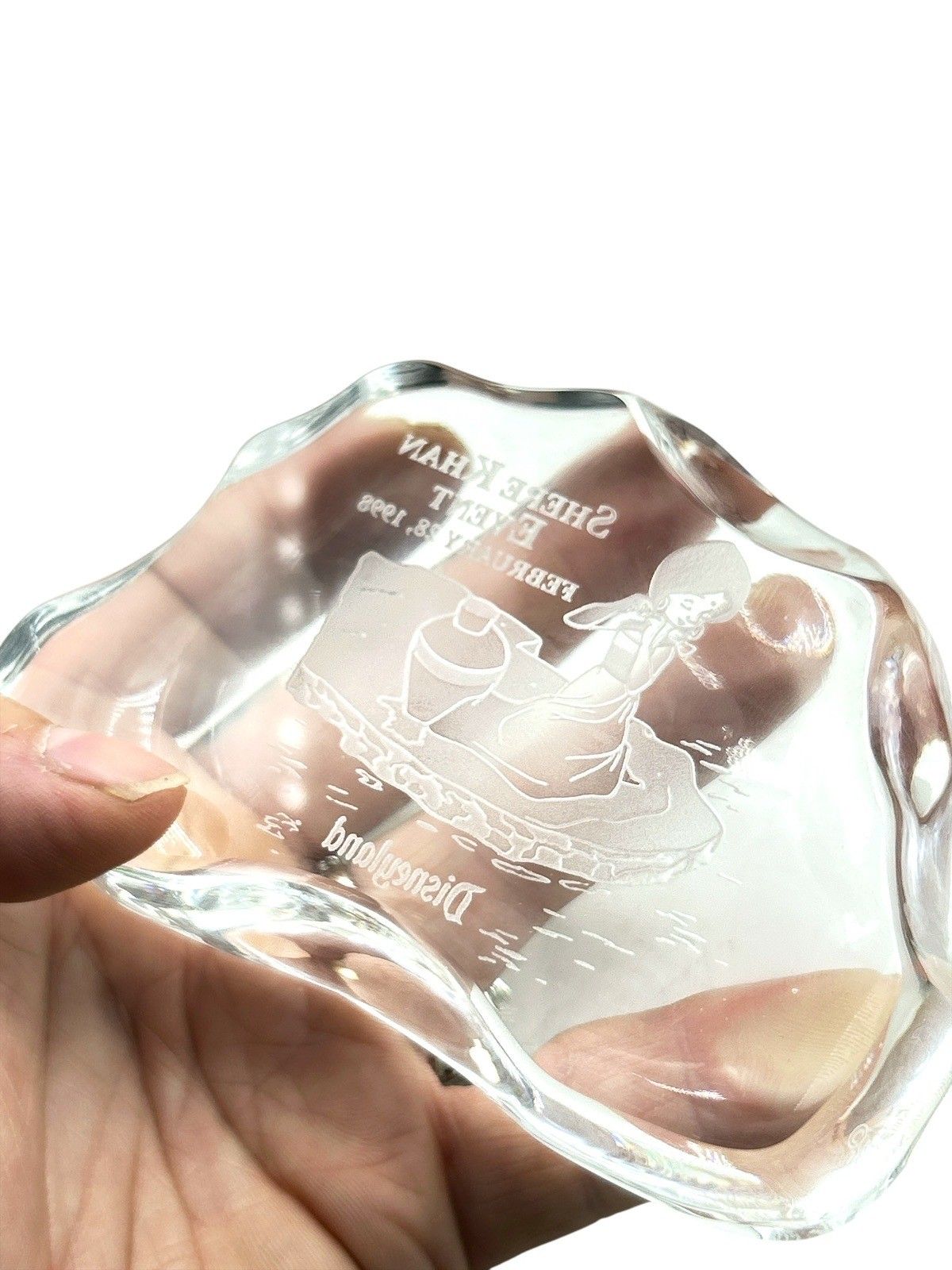 Village Girl Crystal Paperweight